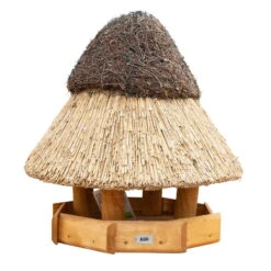 Kölle Vogelhaus „Hamburg“ Mit Reetdach, Achteckig, Kiefer-braun, Ca. 65 X 57 X 57 Cm