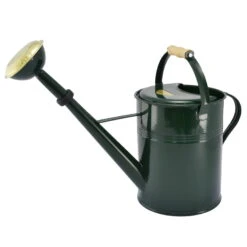 Zinkgießkanne Mit Holzgriff Und Messingbrause, Grün