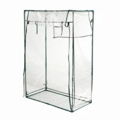 Tomaten-Gewächshaus, 100 X 50 X 150 Cm, Grün, PVC-Folie, Gitterboden