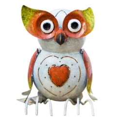 Kölle Eule, Weiss-rot-grün, 32 X 16 X 33 Cm, Handgefertigt, Langlebig