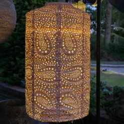 Solarlaterne 'Cylinder 18', Pink, Ø 18 X 33 Cm