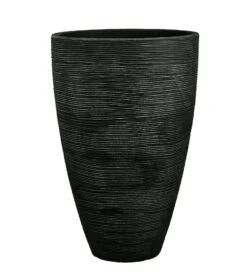 Pflanzgefäß "Jasmin" Anthrazit, In Rillenoptik, Ø 40 Cm, Höhe 60 Cm, Füllvol. 48,5 L