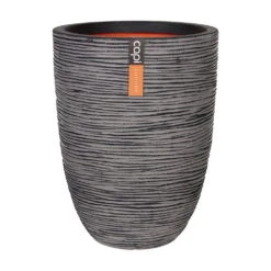 Pflanzvase Rib Bella Anthrazit