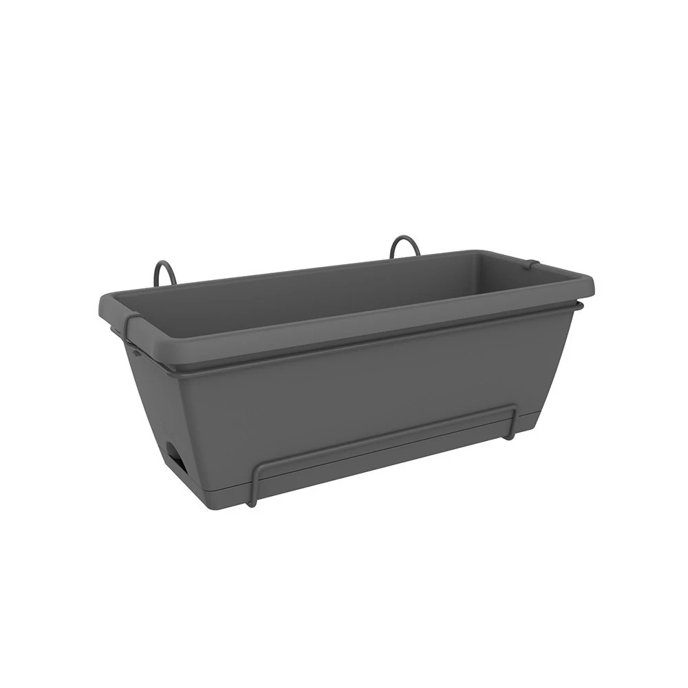 Elho Blumenkasten Barcelona XL 55 All In 1 Anthrazit, Ca. 55x32x22,7 Cm, Erdvol. 18 L