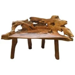 Wurzelholzbank "Root Bench" Aus Recyceltem Teakholz, Länge Ca. 120-140 Cm