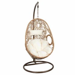 Hängesessel Rhodes, Natur, Inkl. Kissen, Handgewebt, 195 X 95 X 95 Cm