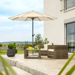 Sonnenschirm 'Adria', Ø 300 Cm, Natur