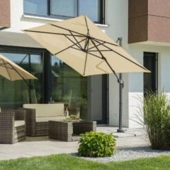 Pendelschirm 'Rhodos Junior', Ca 230 X 230 Cm, Natur