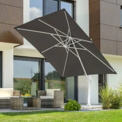 Pendelschirm 'Rhodos Twist Bianco', Ca. 300 X 300 Cm