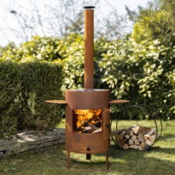 Fondue, Outdoor-Ofen 77 Inkl. Pfanne Mit Deckel, Rost, 180 X 85 X 62 Cm