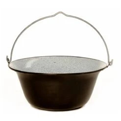 Gulaschkessel, Schwarz/weiß, Blech Emailliert, Volumen: 8 Liter
